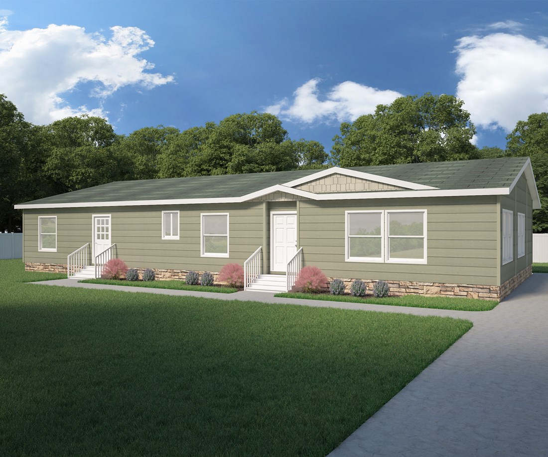 The 9585S THE MCKINLEY Exterior. This Manufactured Mobile Home features 3 bedrooms and 2 baths.