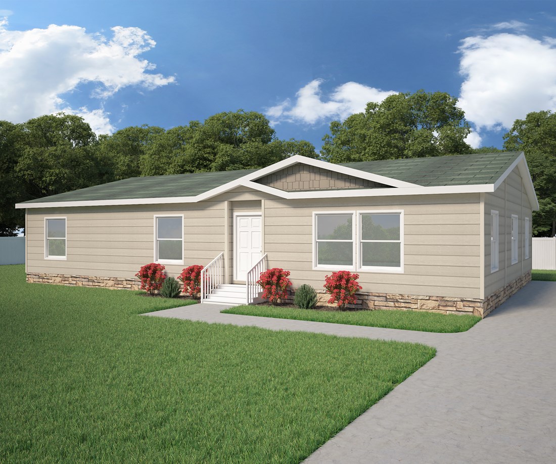 The 9584S THE EVEREST Exterior. This Manufactured Mobile Home features 3 bedrooms and 2 baths.