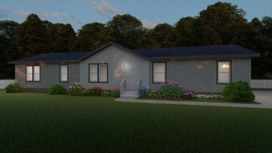 The 2025 COLUMBIA RIVER Exterior. This Manufactured Mobile Home features 4 bedrooms and 2 baths.